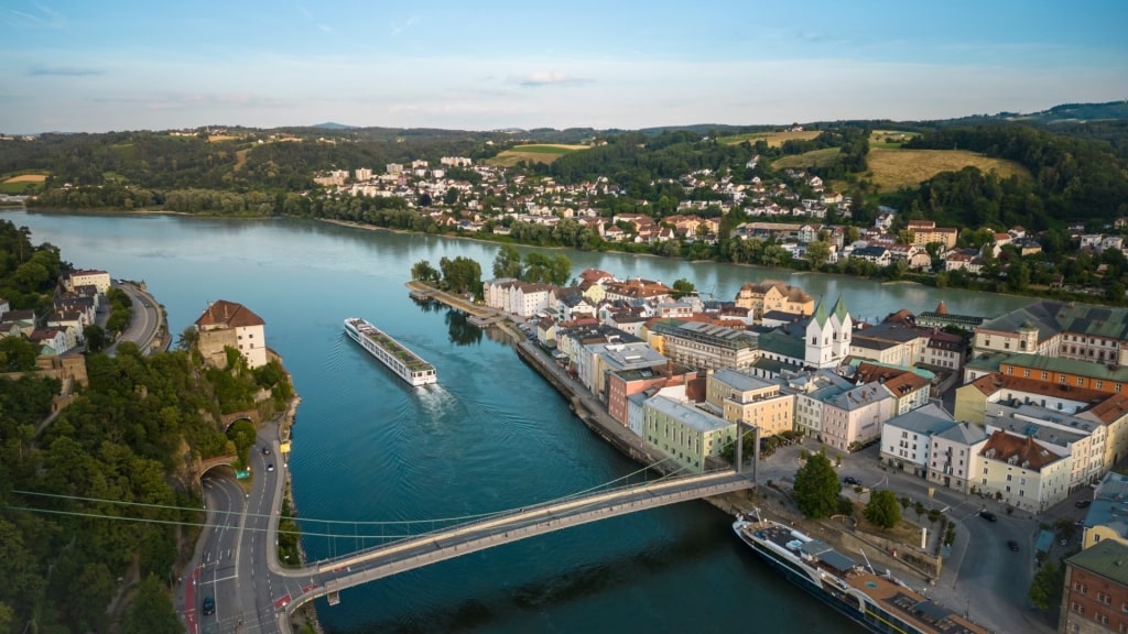 Iconic three rivers in Passau