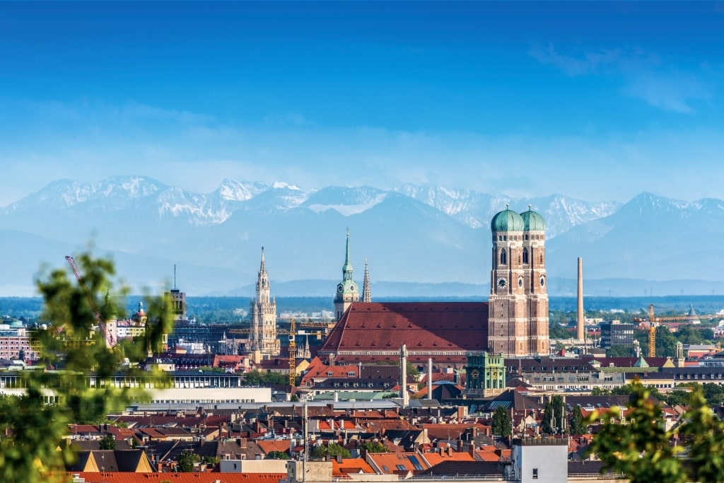 Scenic landscape of Frauenkirche Cathedral in Munich