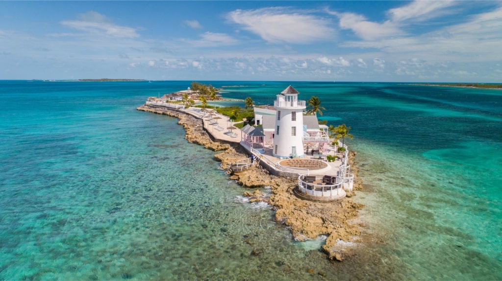 Aerial view of Pearl Island, Bahamas