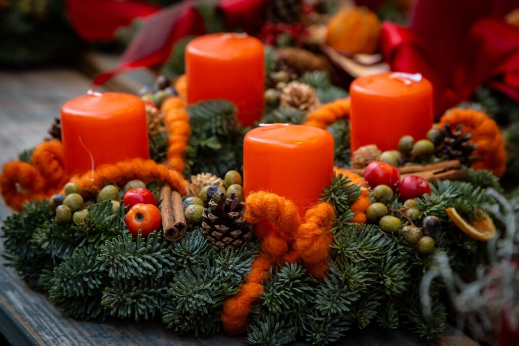 Wreath with candles in Austria