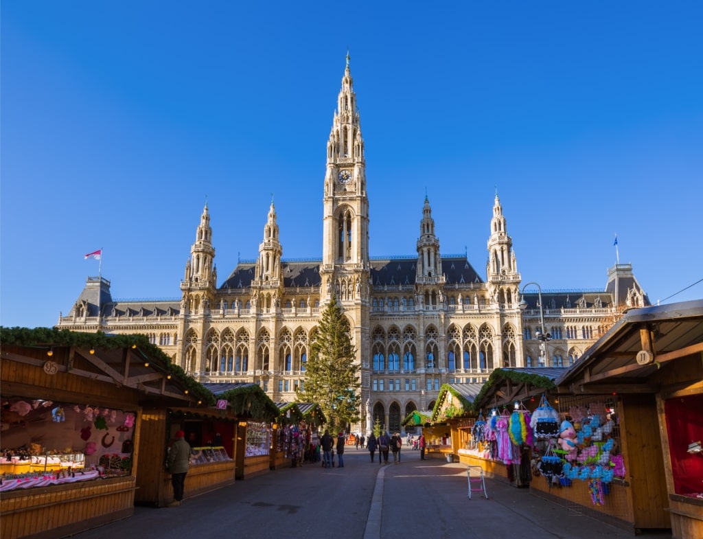 Vienna market during Christmas in Austria