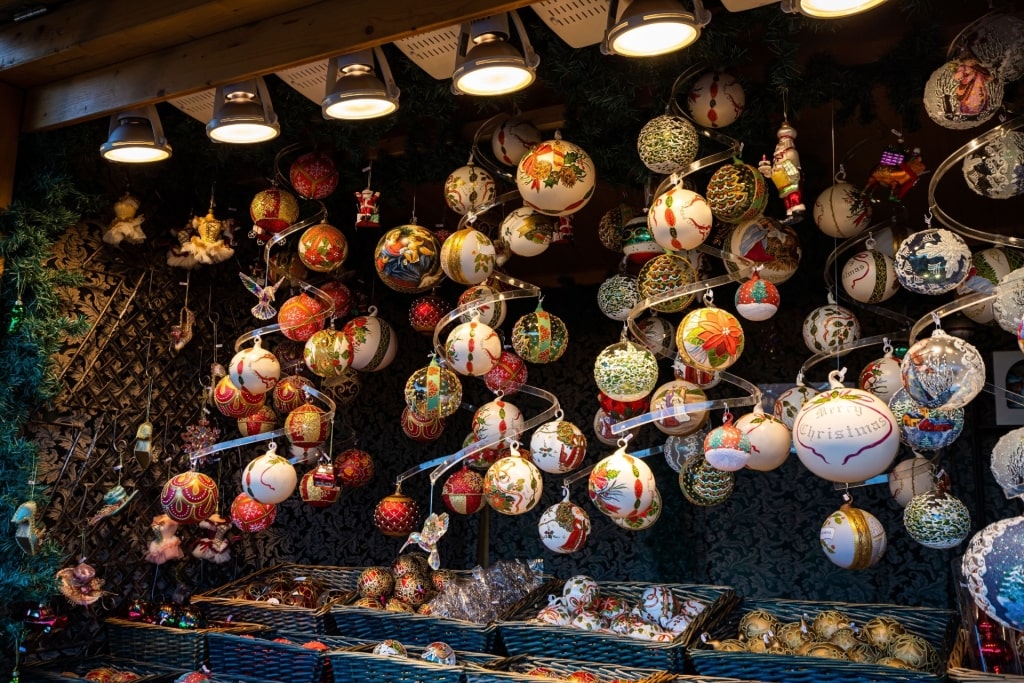 Christmas decorations at a market in Austria