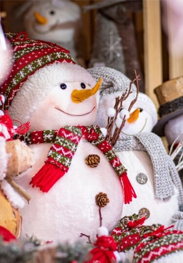 Decor for sale at a market during Christmas in Austria