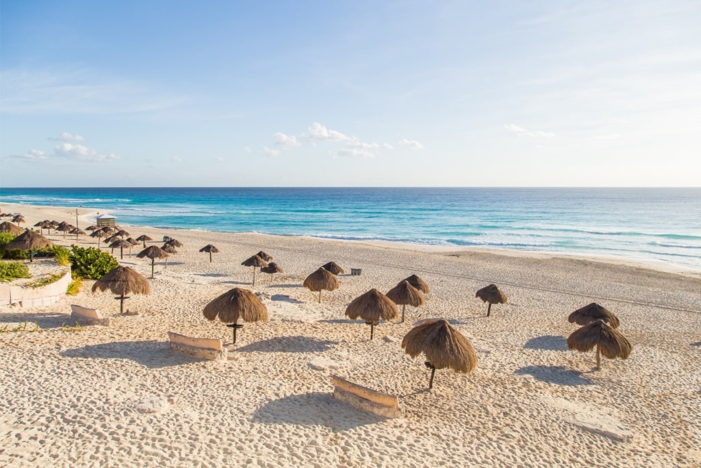Fine sands of Playa Delfines, Cancun