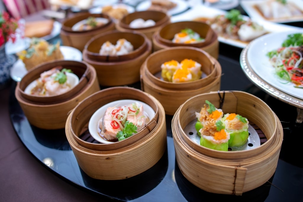 Dim sum at a restaurant in Hong Kong