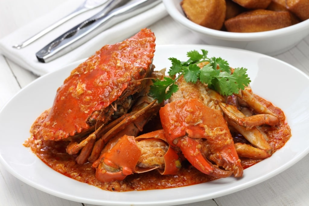 Plate of sumptuous chili crab