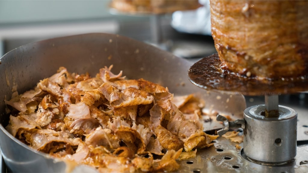 Döner kebab from a street food cart in Istanbul