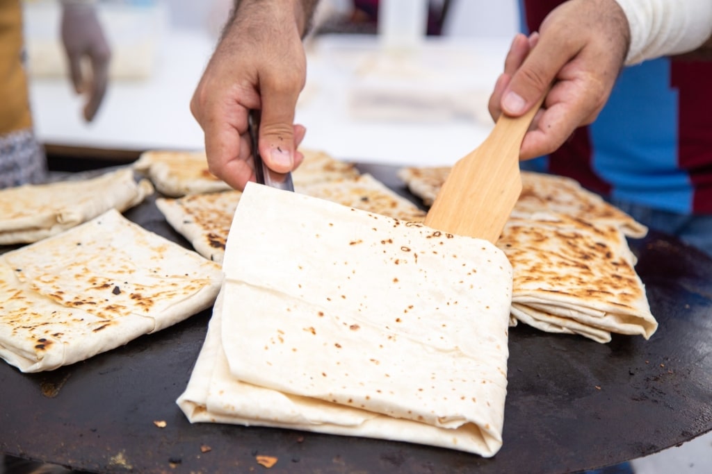 Gözleme, one of the best Istanbul street food