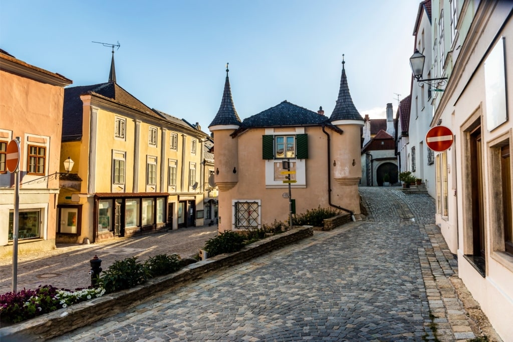 Street view of Melk, Austria