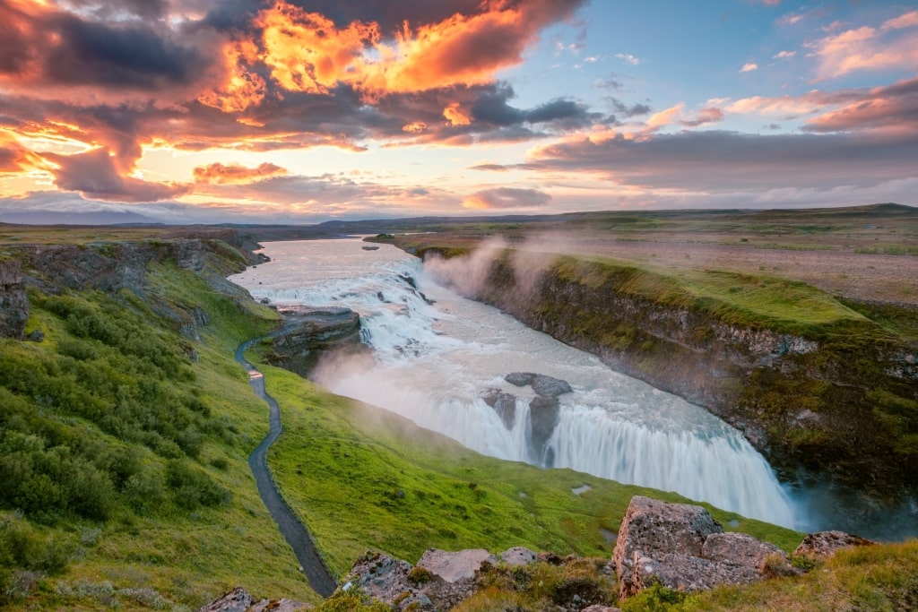 Beautiful landscape of Gullfoss Waterfall