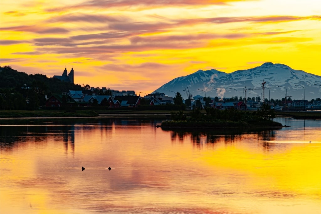 Midnight sun in Akureyri
