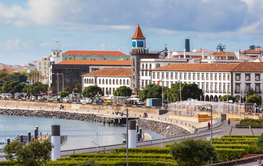 Quiet waterfront of Ponta Delgada