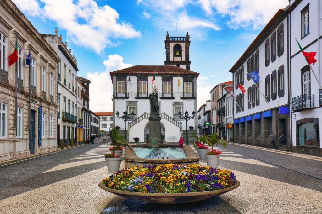 Street view of Ponta Delgada in Sao Miguel Azores