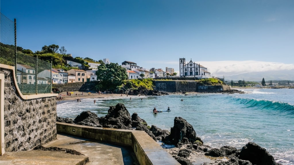 Quaint waterfront of Ponta Delgada