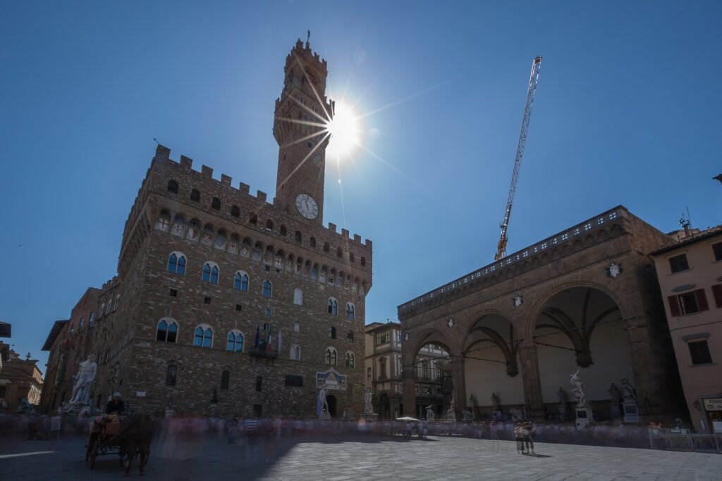 Historic square of Piazza della Signora in Florence, Italy