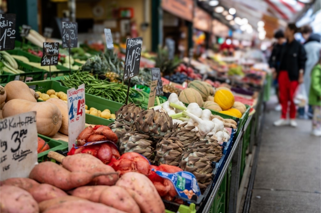 Fresh produce at a market in Vienna