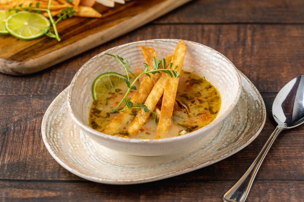 Bowl of tasty Sopa de lima