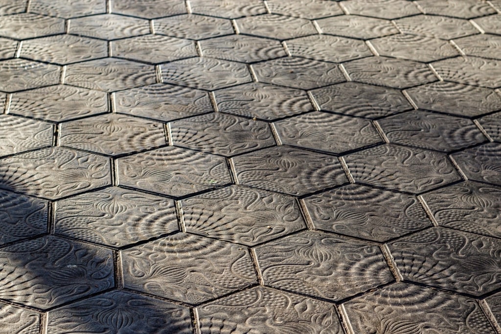 Unique sidewalk tiles from Passeig de Gràcia 
