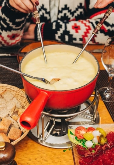 Swiss food - cheese fondue