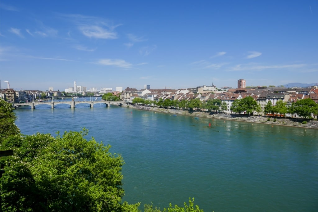 Scenic view of Basel from Pfalz
