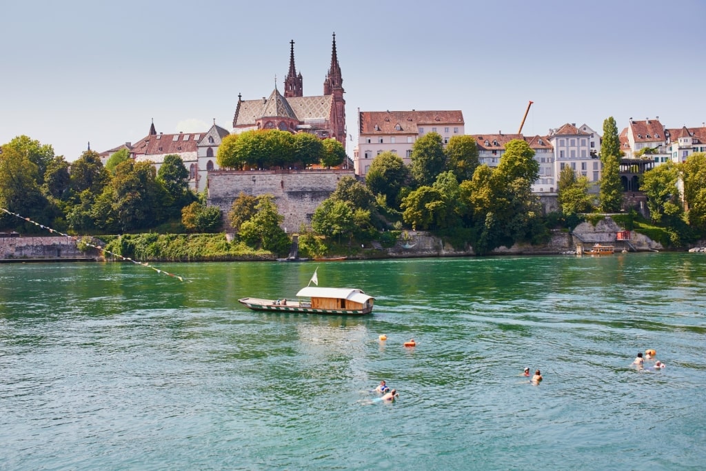 Swim in rhine, one of the best things to do in Basel Switzerland