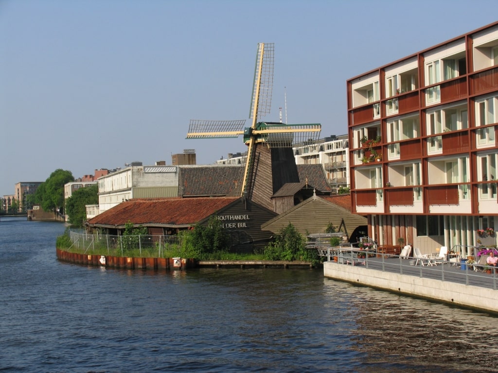 Molen De Otter, historic windmill in Amsterdam