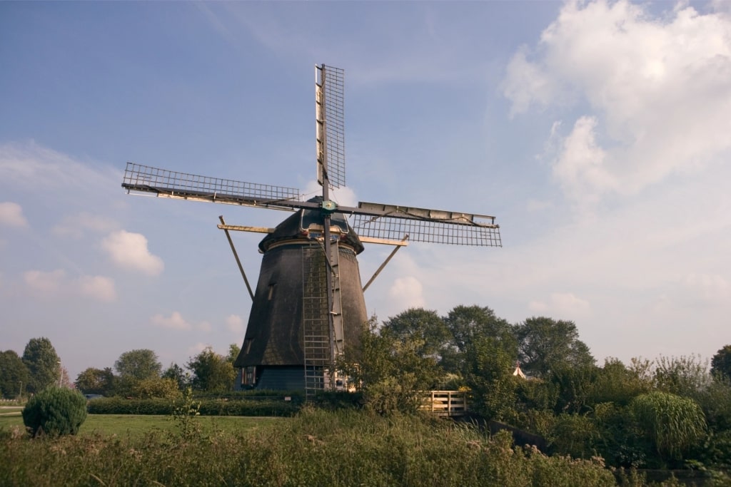 Riekermolen historic windmill in Amsterdam