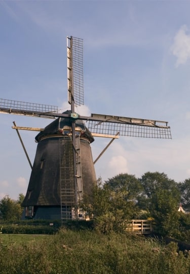Riekermolen historic windmill in Amsterdam