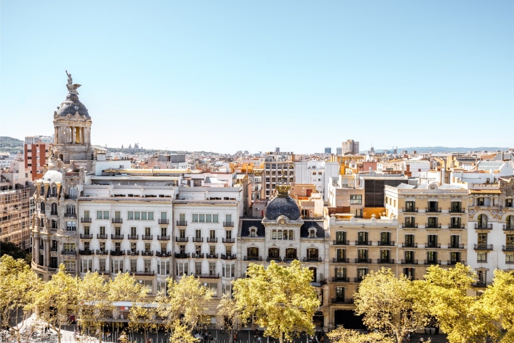 Pretty buildings along Passeig de Gràcia