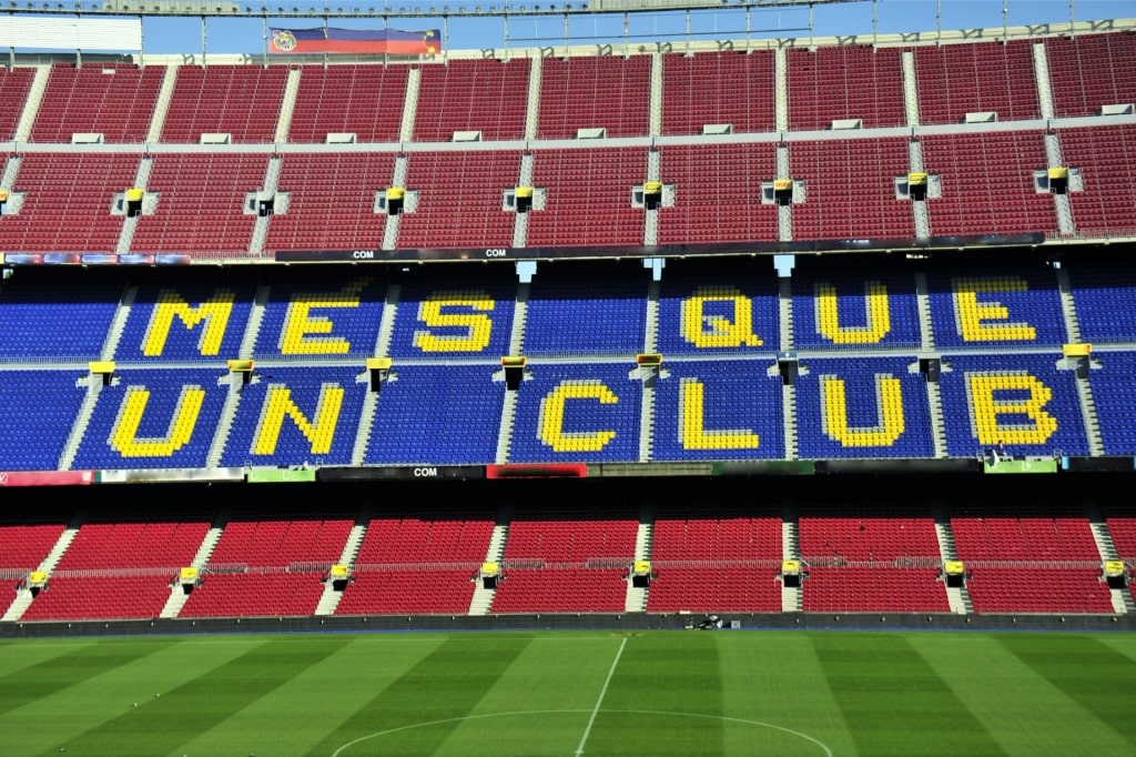 View inside Camp Nou, Barcelona