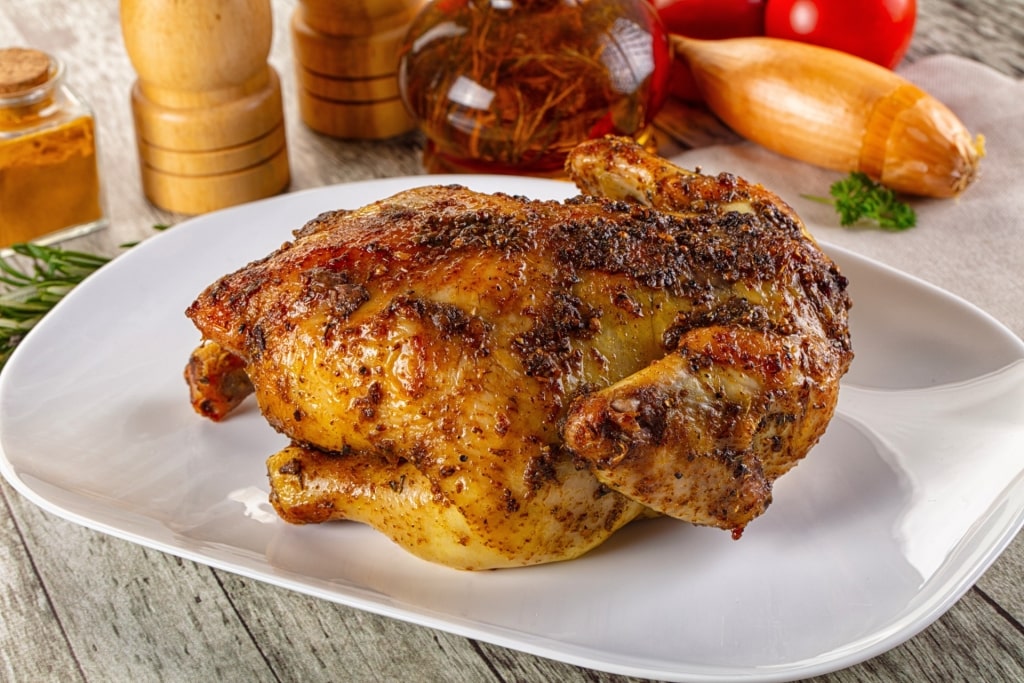 Roasted Brathendl chicken, a classic German dish