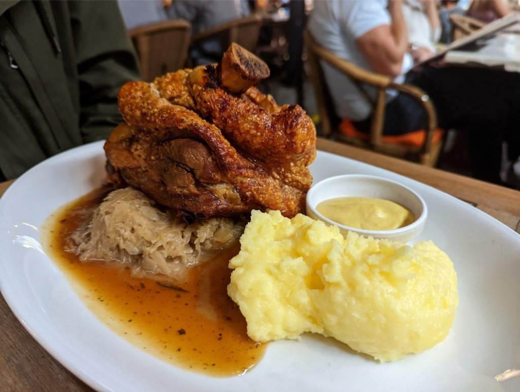 Schweinshaxe, traditional Bavarian roasted pork knuckle
