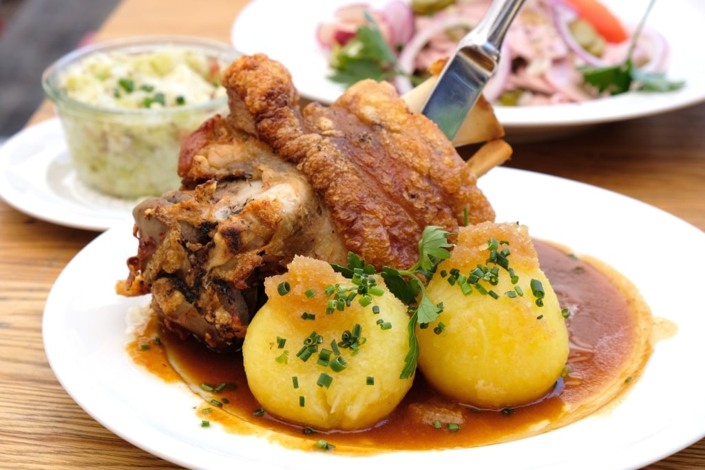 Schweinshaxe, traditional Bavarian roasted pork knuckle