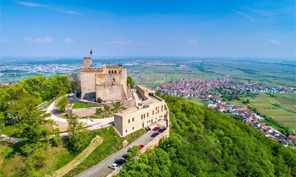 Hambach Castle surrounded by lush greenery