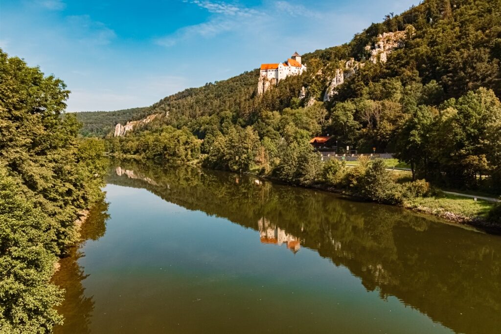 Prunn Castle towering over the river