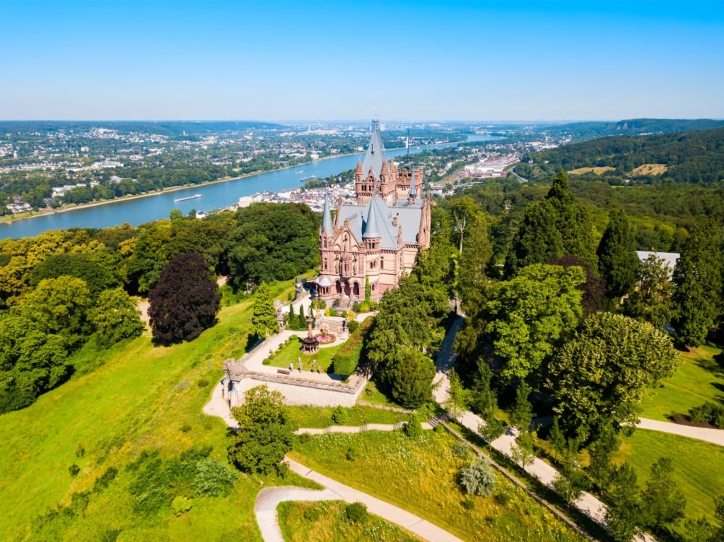 Gorgeous landscape of Schloss Drachenburg, near Cologne