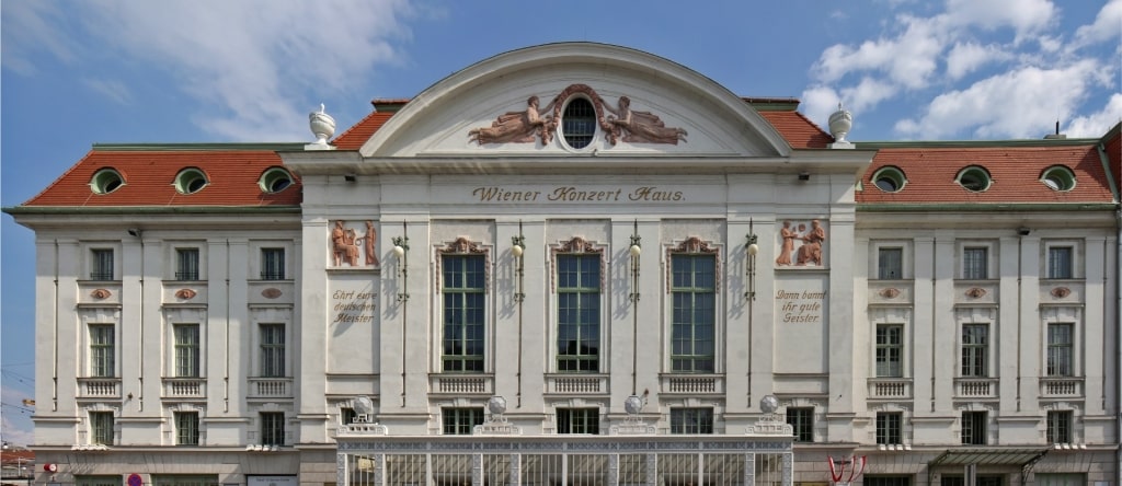 Architecture of Konzerthaus Vienna, Austria facade view
