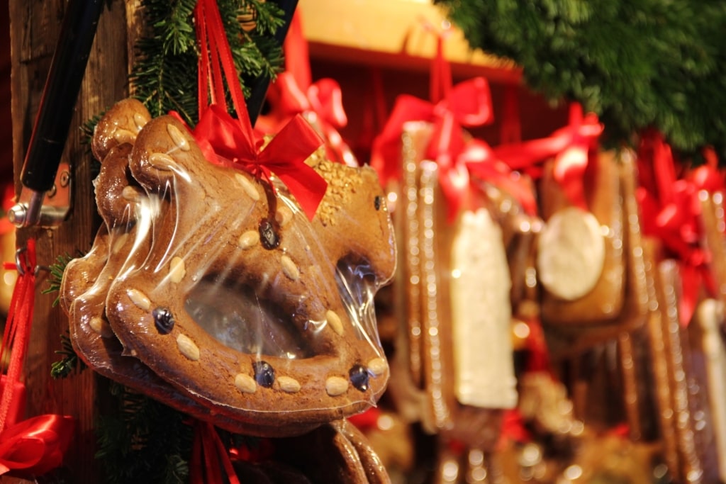 Close-up of Christmas gingerbread for sale