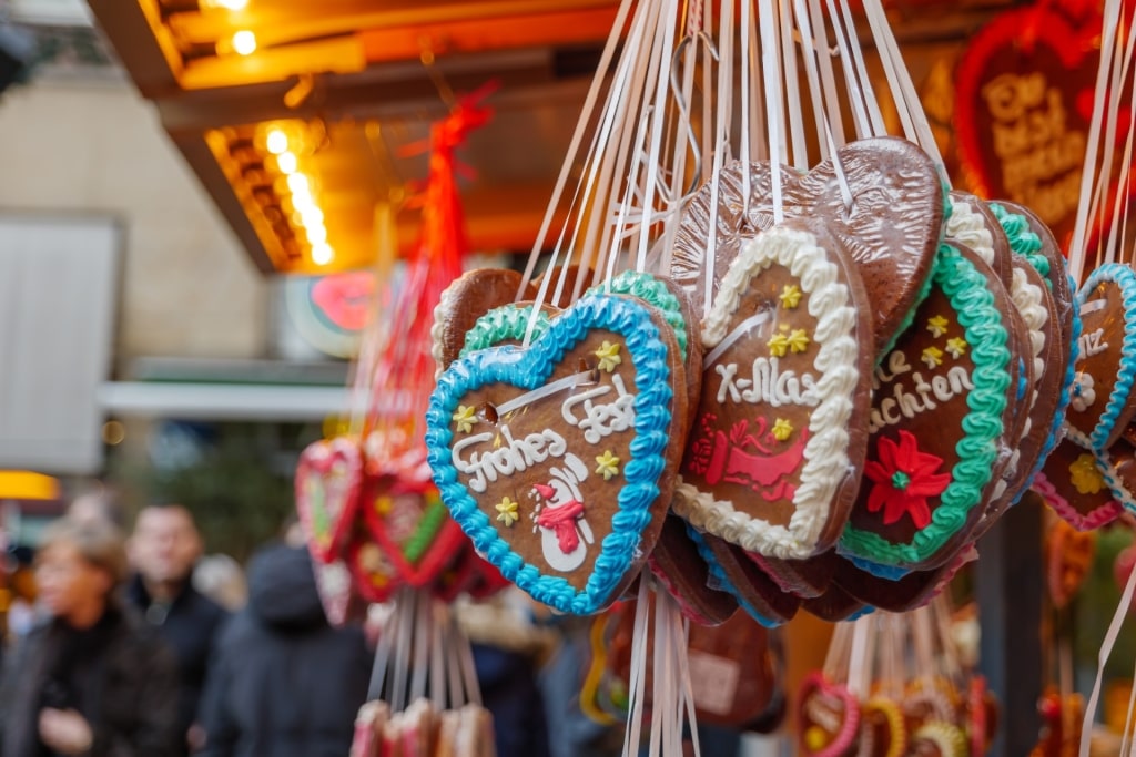 Traditional German gingerbread at Christmas market
