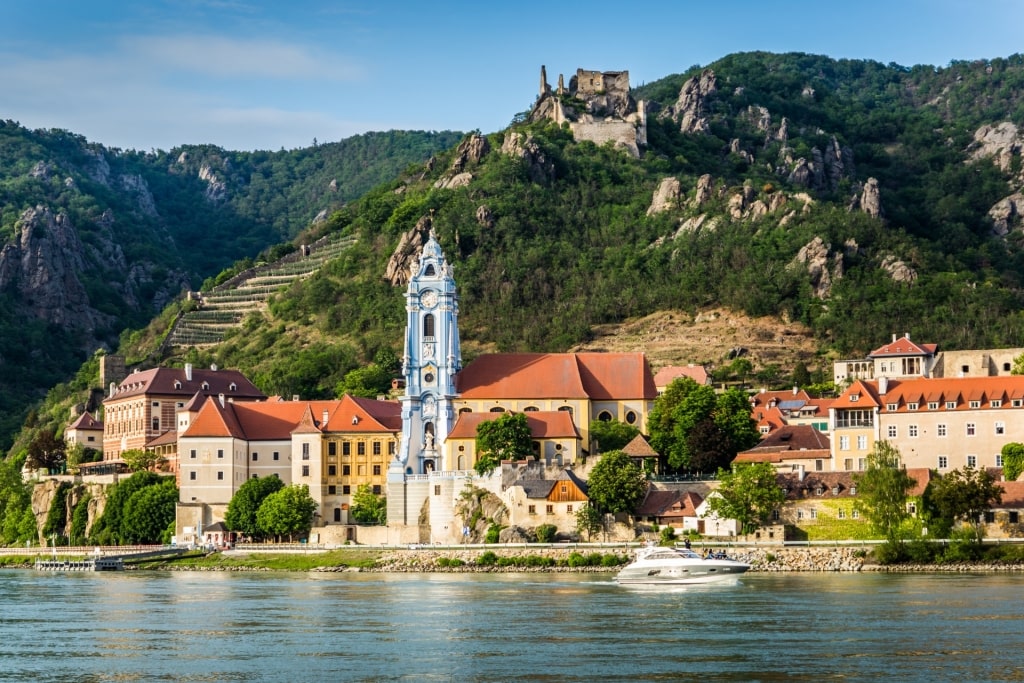 Beautiful riverside view of Dürnstein