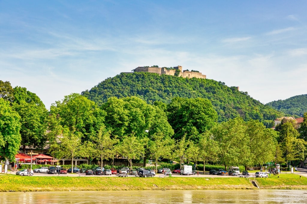 Hainburg Castle atop a hill