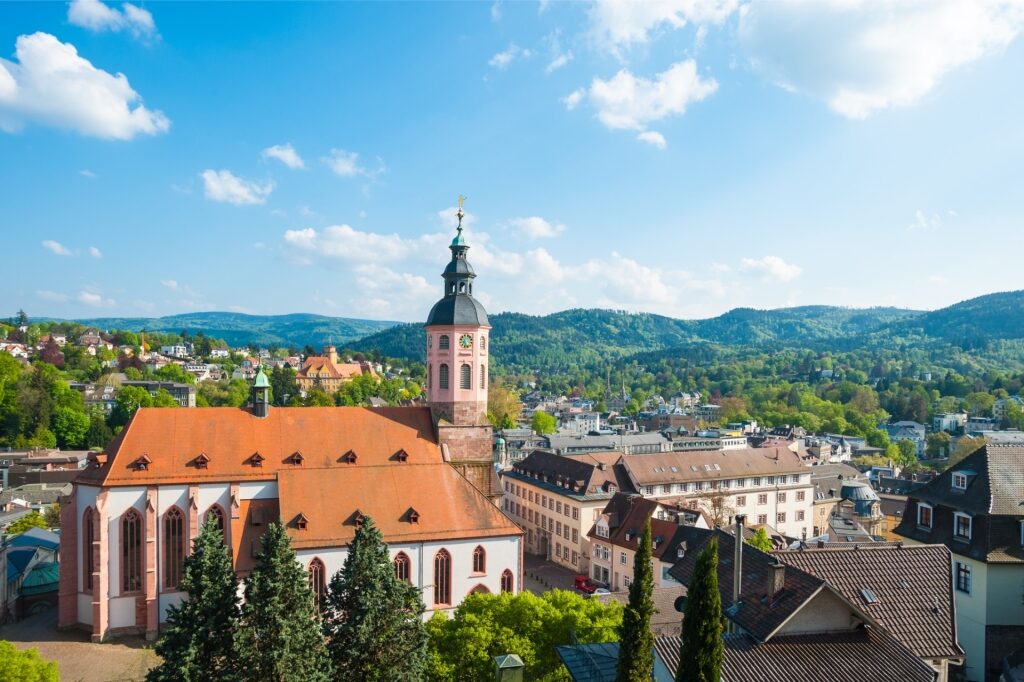 Aerial view of quaint town of Baden-Baden