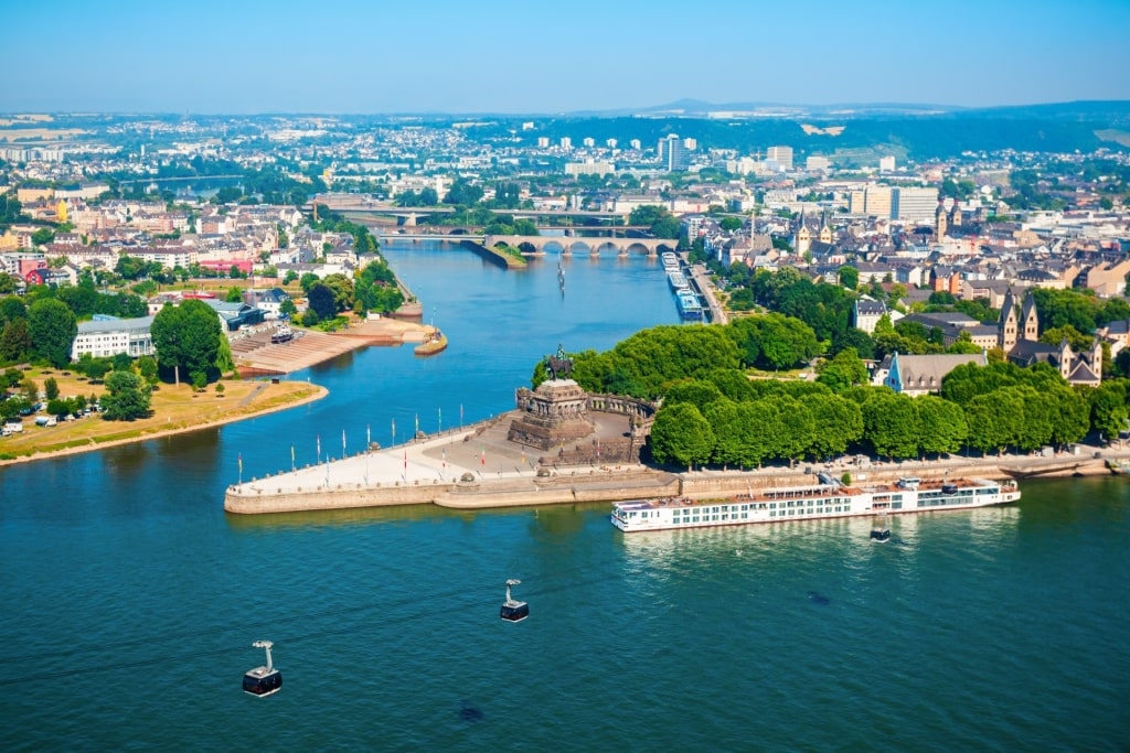 Aerial view of the quaint city of Koblenz