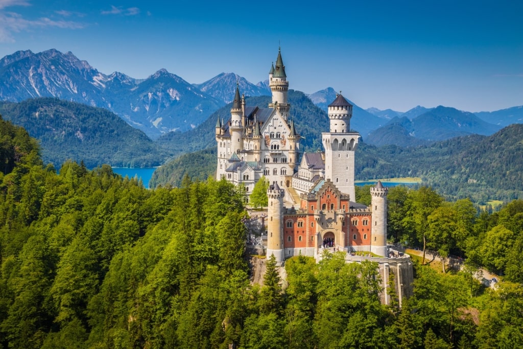 Fairytale like landscape of Neuschwanstein Castle