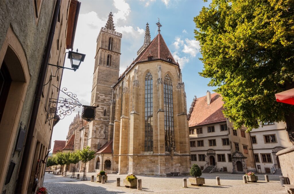 Beautiful exterior of St. James's Church, Rothenburg ob der Tauber