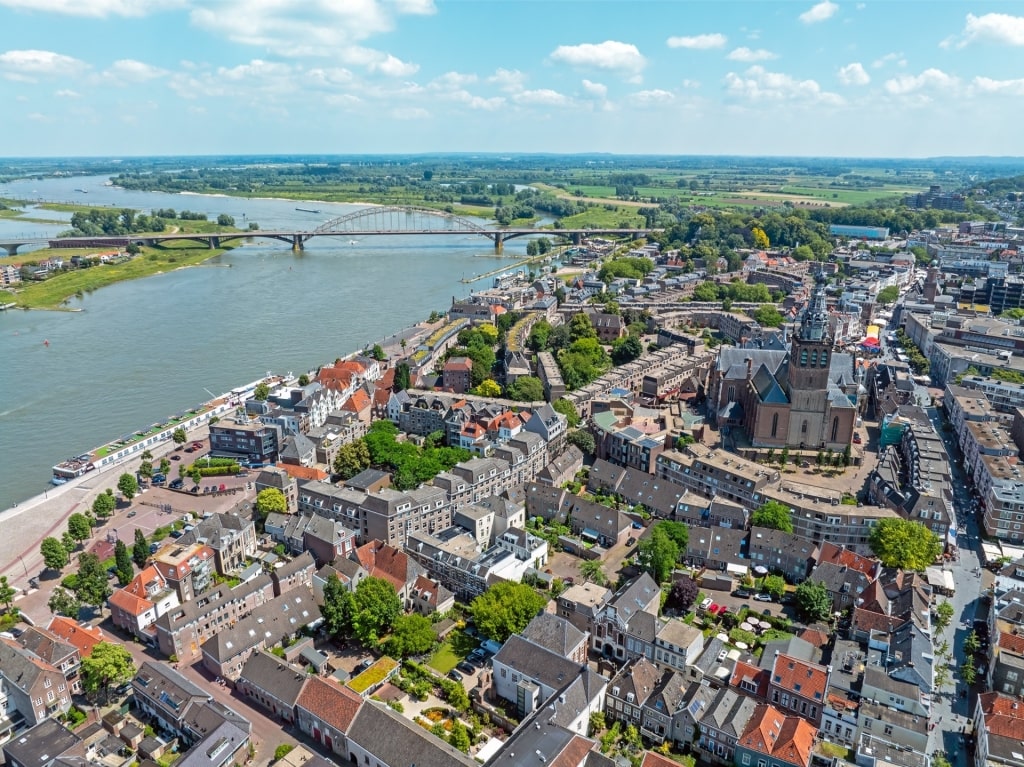 Aerial view of the city of Nijmegen