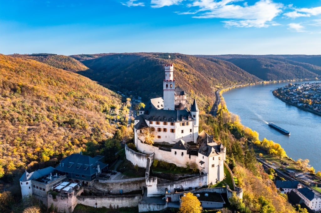 Marksburg Castle, at the Middle Rhine Valley, one of the best River Cruise to see castles