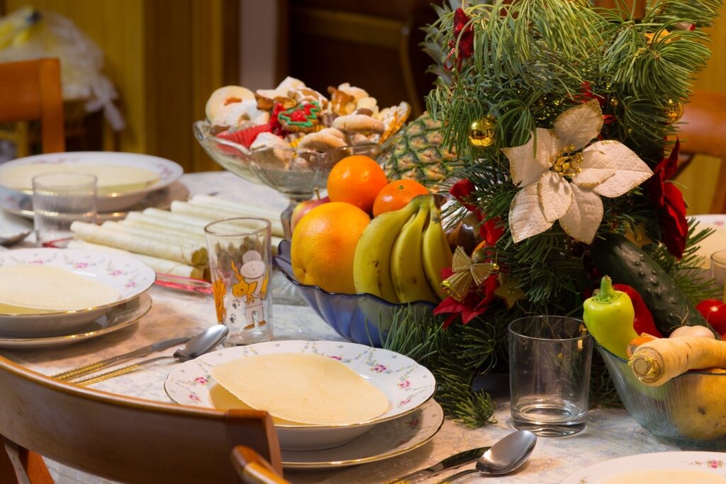Traditional Christmas dinner in Slovakia
