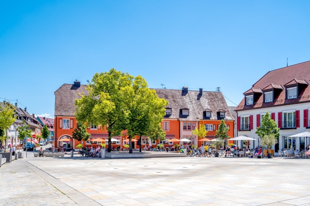 Colorful buildings in Marktplatz in Breisach Germany