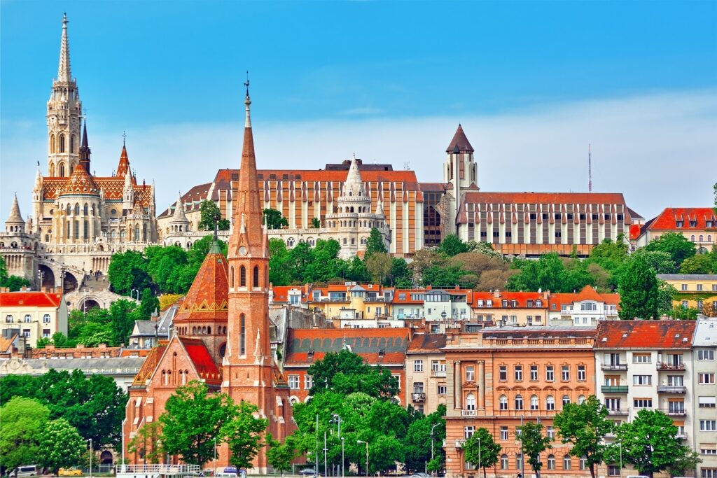 Pretty skyline of Budapest architecture 